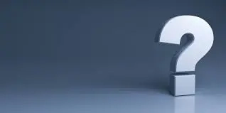 Large silver question mark on a dark blue background.